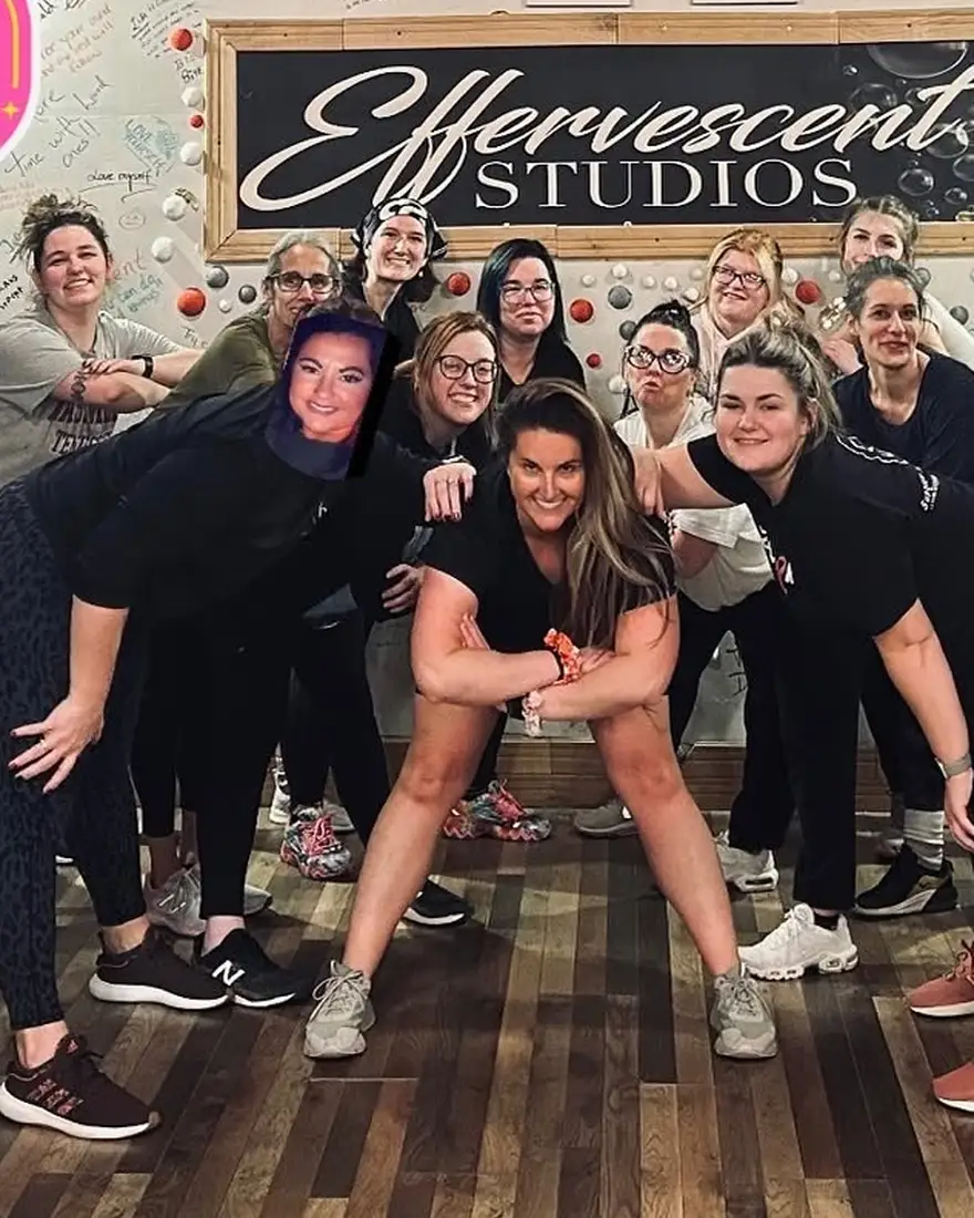 The Zumba class together after a session at Effervescent Studios in Granite City